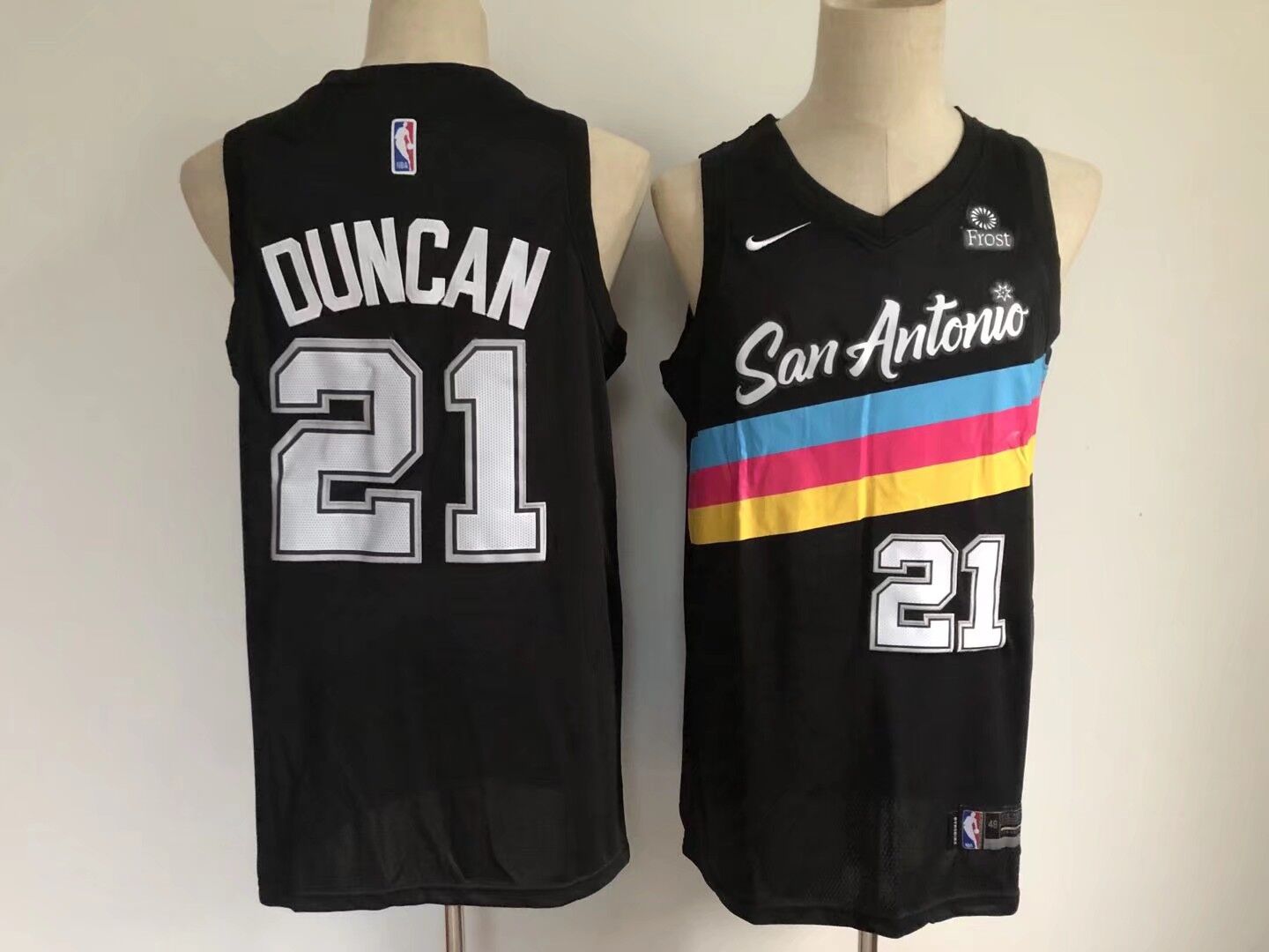 Men's San Antonio Spurs #21 Tim Duncan 2020 Black City Edition Stitched Jersey